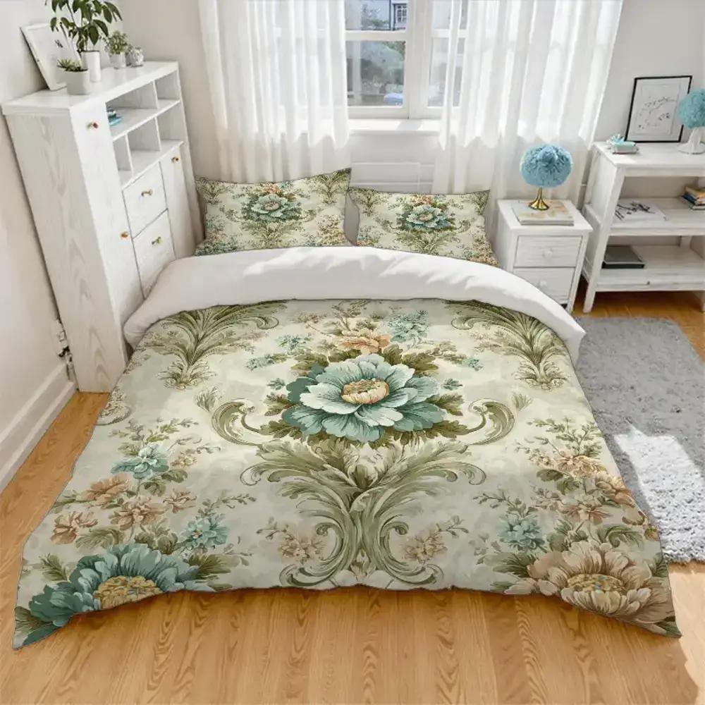 3pcs duvet cover set 1 duvet cover 2 pillowcases   traditional pattern   theme anniversary bedding set suitable for 8 indoor products rococo salon wallpaper   fabric store russian   material texture wine
