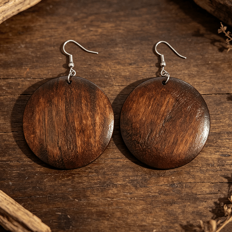 5 Pairs Autumn/Winter Wooden Leaf Earrings Set