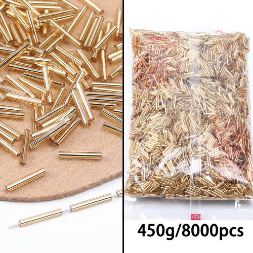 item picture about 8000pcs random color golden glass tube beads 12x2mm 15 87oz long bugle czech glass beads seeds loose spacer beads for needlework for bracelet necklace earrings jewelry making small cylinder beads for handmade jewelry additions crafts