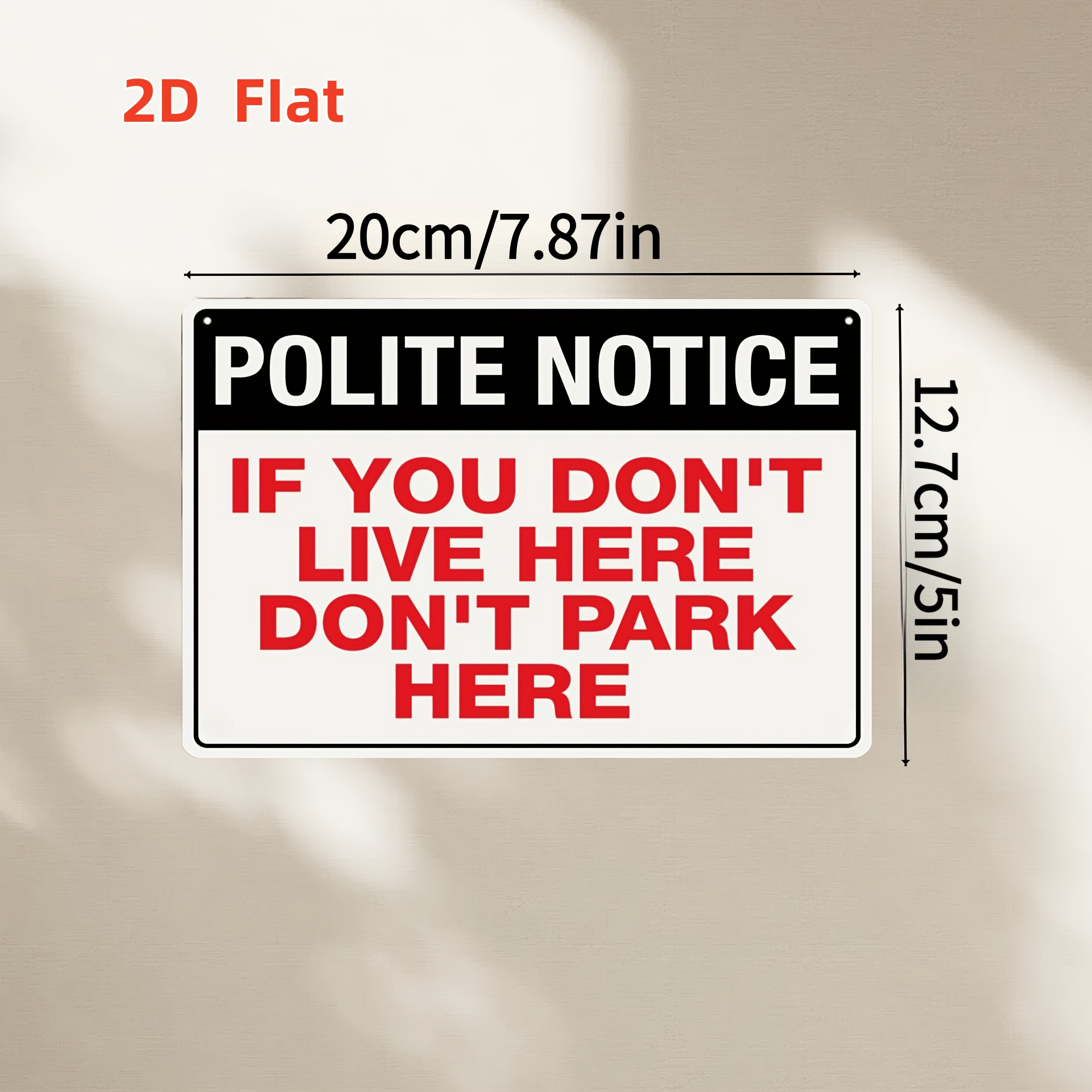 TEMU 2d Flat, 2d Flat Design Wooden Wall Plaque Private No Parking Polite Reminder Slogan Hanging Sign Indoor Outdoor Weather Resistant Ornament For