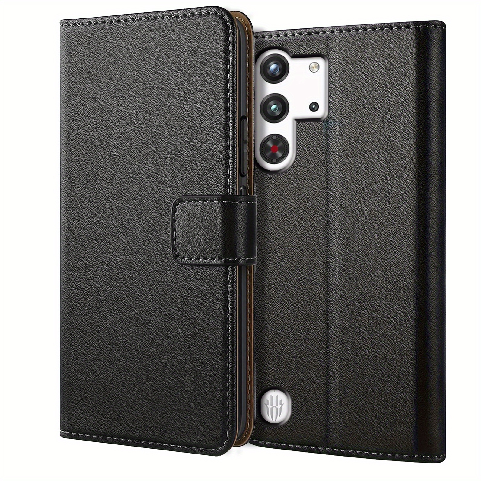 TEMU Phone Case: For Zte Red Magic 10 Pro / 10 Air / 10 Pro  Wallet Case With Kickstand Black Faux Leather Flip Protective Phone Case Cover