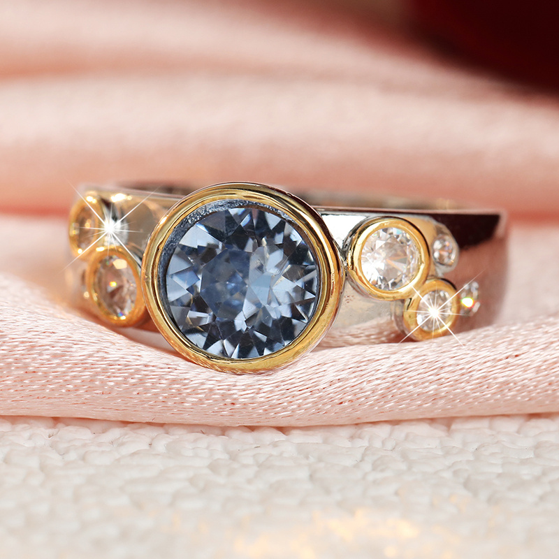 Women's Unique Dual-Color Asymmetrical Bubble Ring