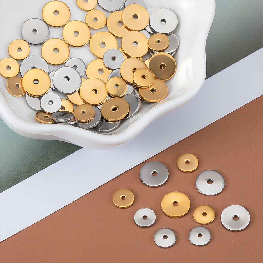 40pcs Stainless Steel Round Spacer Beads for Jewelry Making