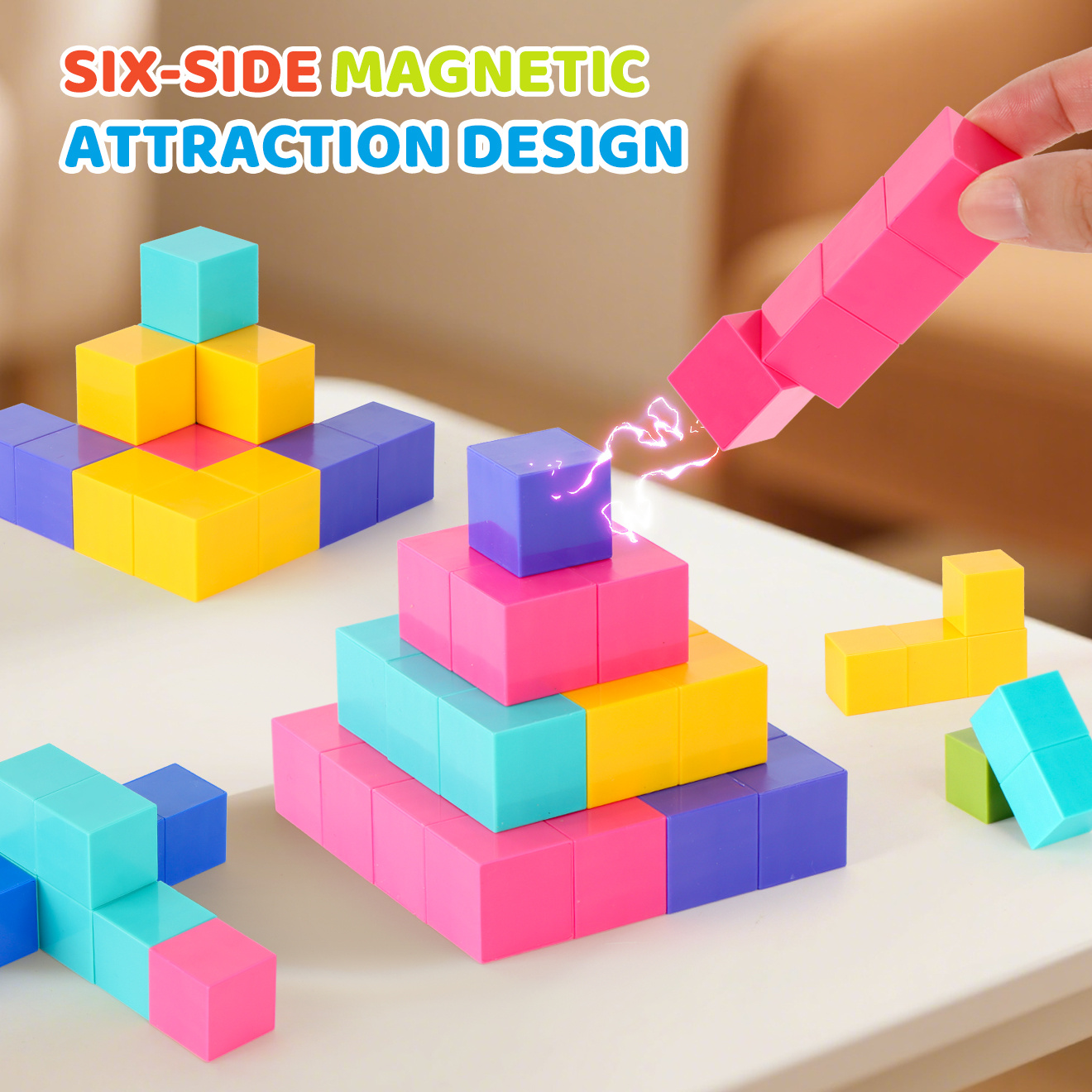 200pcs Colorful Magnetic Building Blocks and Cubes