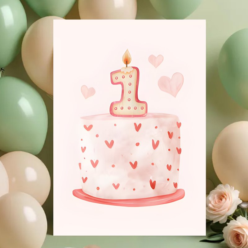 TEMU []funny 1st Birthday Card For Daughter, Birthday, Ideal Gift For Granddaughter, The Best Granddaughter In The World 1pc