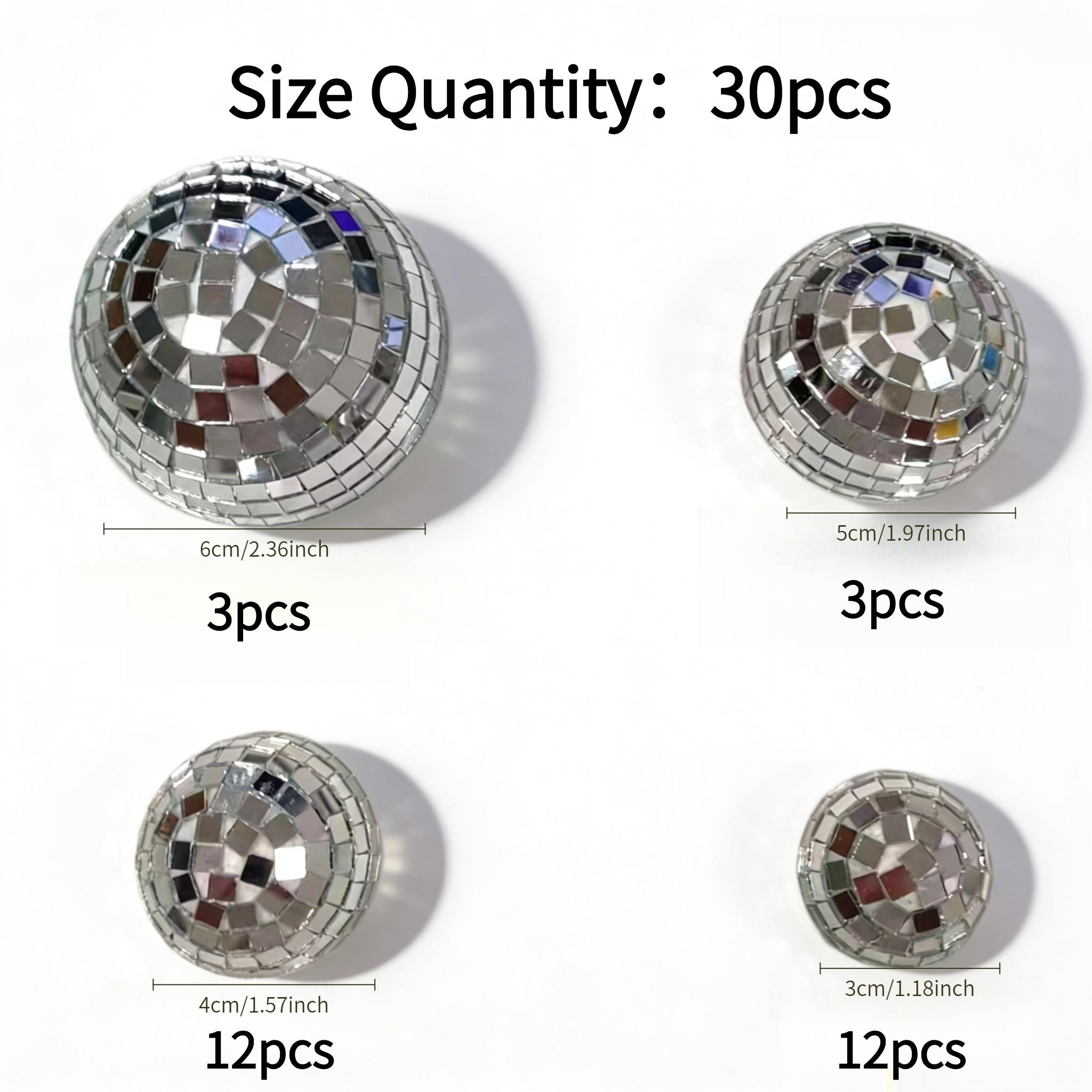 TEMU 30 pz Decorazioni Autoadesive a Sfera Specchiata da Soffitto/Parete per Disco - Senza Elettricit� Adatte per Feste, Matrimoni, a Tema -