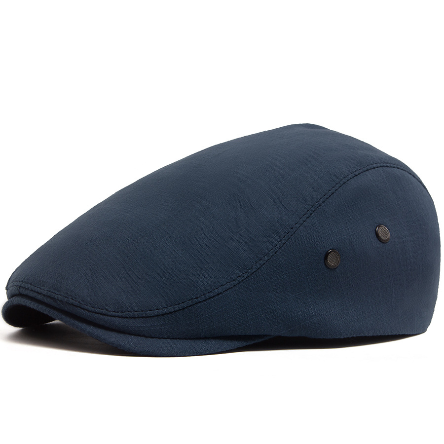 TEMU New Thin Linen Retro Breathable Front Cap Men's Summer Casual Beret Women's Sun Hat For Middle-aged And Elderly