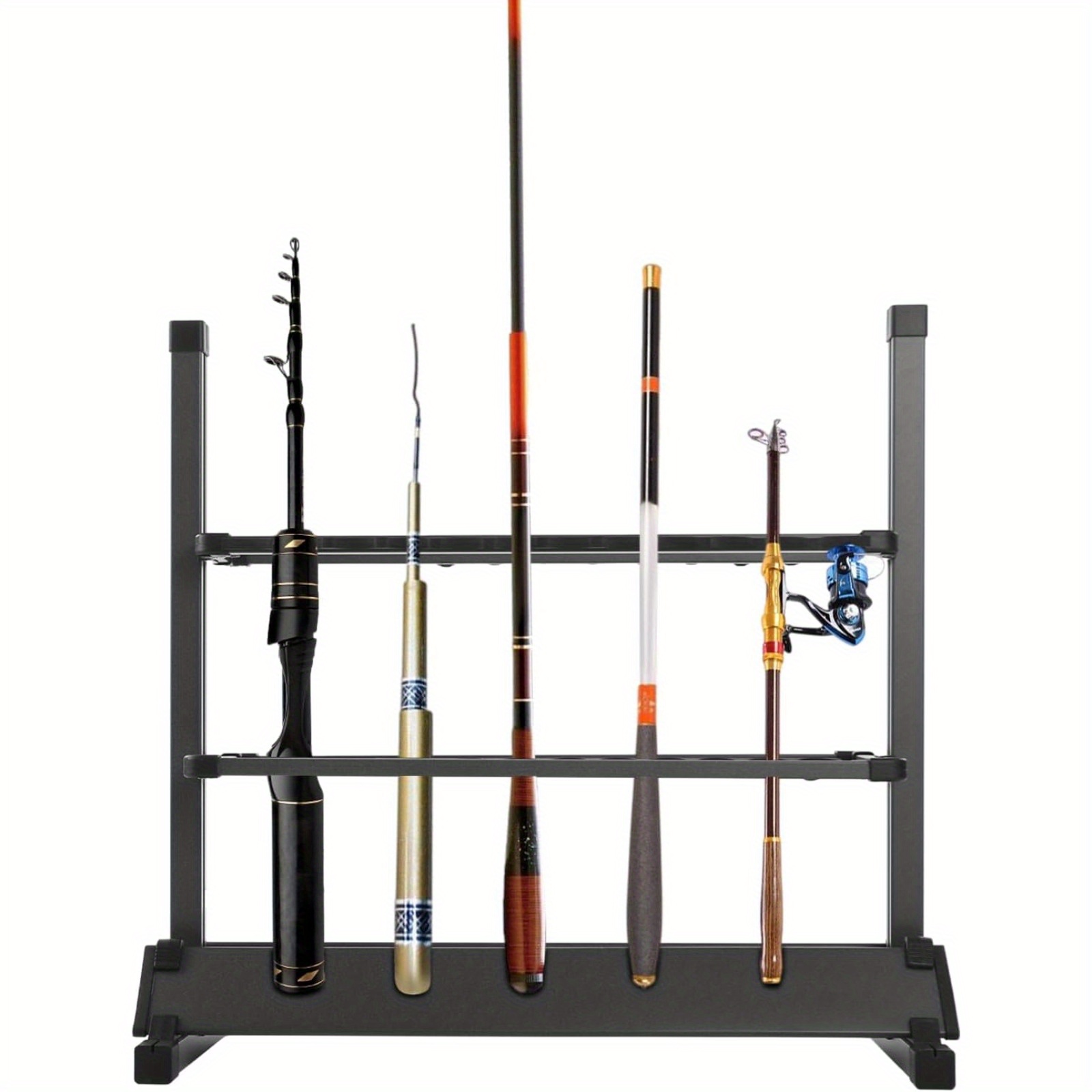 Image of Fishing Rod Holder Portable Rod Stand Aluminium Fishing Rod Stand Height Adjustable Fishing Rod Stand Rod Holder For All Types Fishing Rods (24 Rods) New