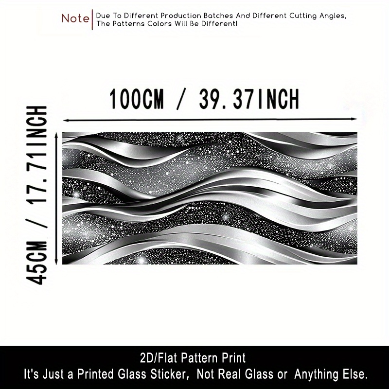 TEMU 2D Flat - 2D Flat - Eine 2D/Flat, mattierte Glasfolie mit silberfarbenem - und Sternenhimmel-Muster für Fenster, hergestellt aus