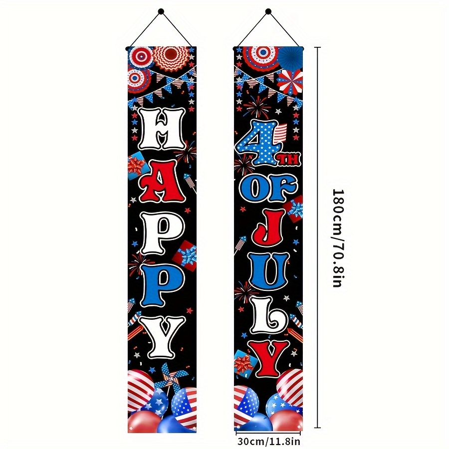 TEMU 1 Pair July 4 Banner July 4 Decorations July 4 Porch Banner Day Banner Patriotic Commemorative Party Supplies