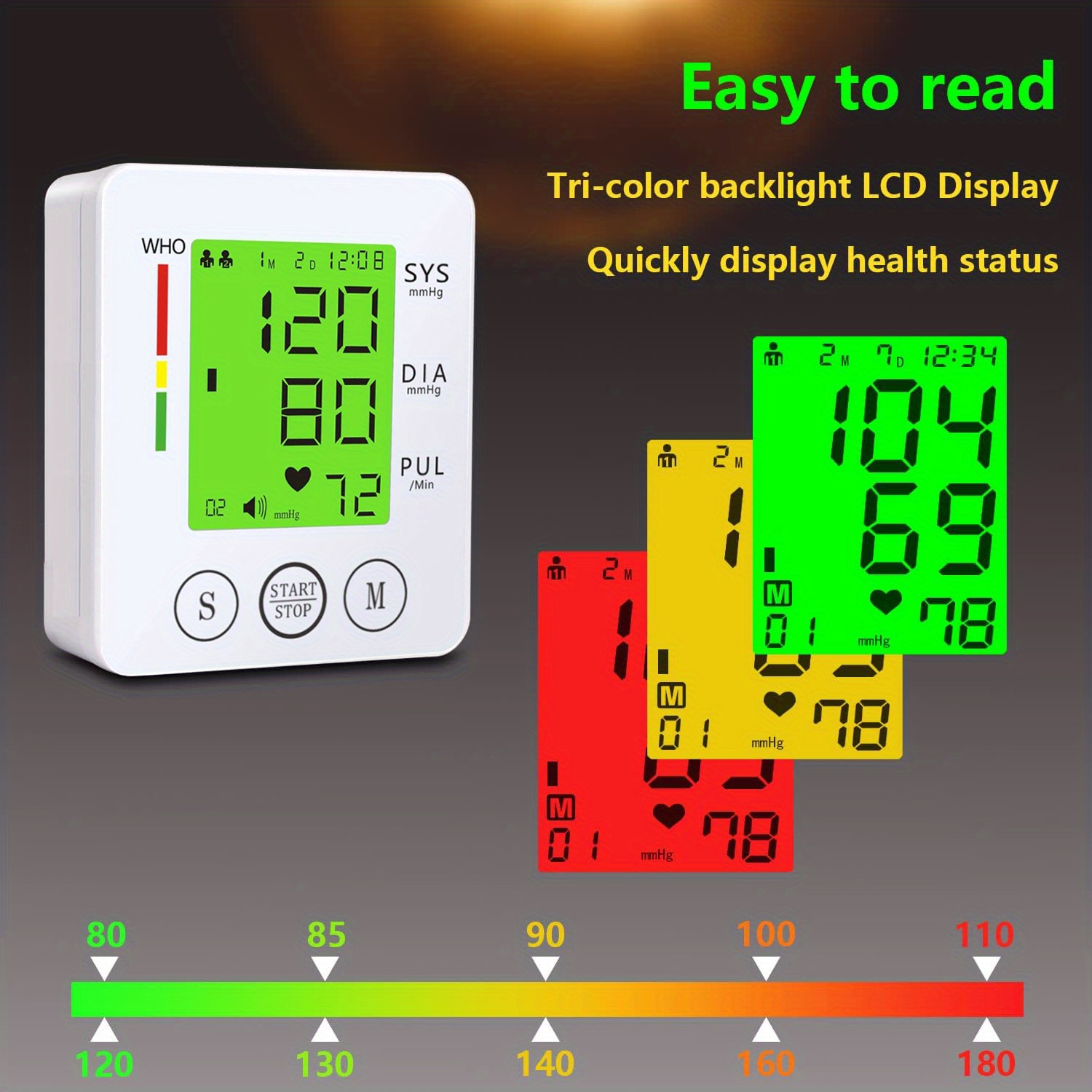   voice activated automatic wrist   with tricolor lcd display heart rate adjustable cuff digital   for home use battery operated 2 aaa blood pressure checker   monitor soft fabric cuff   for home Product details 3