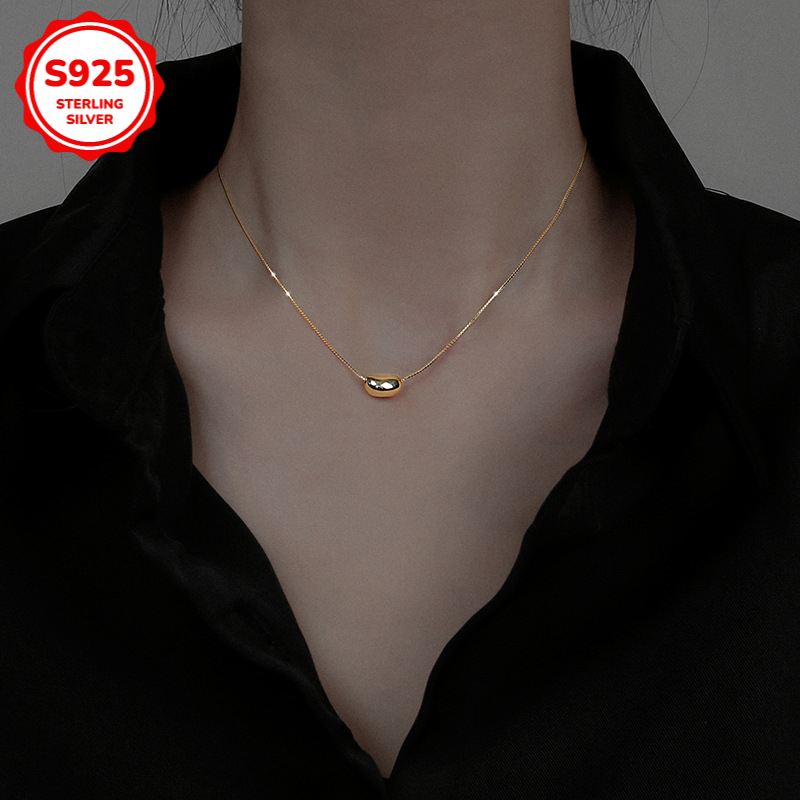 Women's 925 Sterling Silver Acacia Bean Necklace