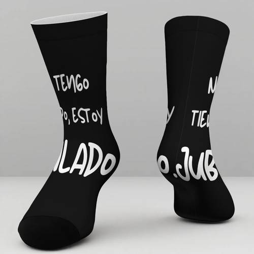 fun ment style spanish to quirky slogan design unisex calf socks breathable and comfortable suitable for fashionable hip hop style ideal gift for holidays and birthdays