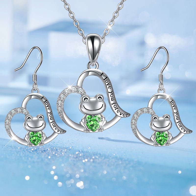 TEMU 3pcs Luxury Personality Frog New Earrings Necklace Party Commemorative Jewelry Exquisite Christmas Birthday Gift