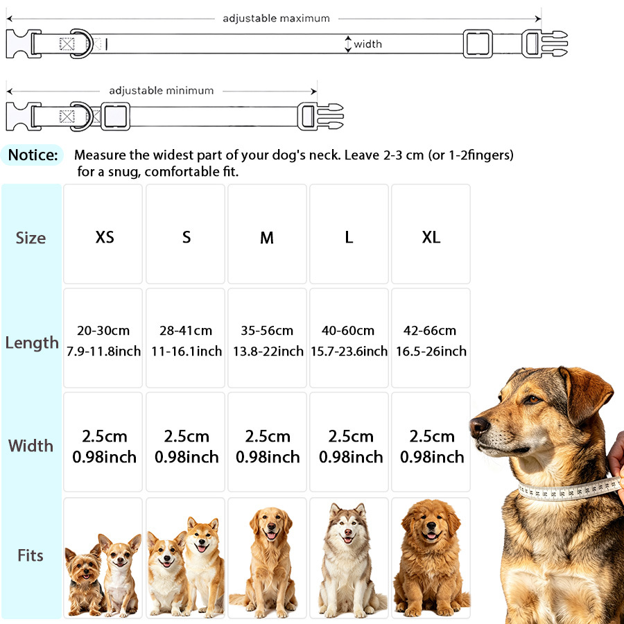 Blue Small Floral Pattern Customizable Dog Collar