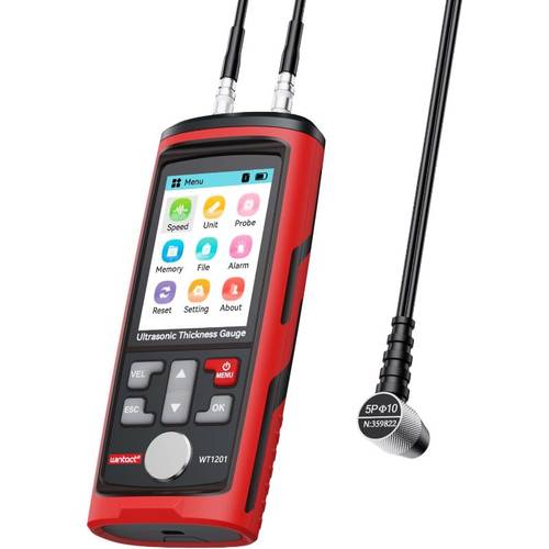 digital ultrasonic thickness gauge range 0 039 to 11 in with probe measuring metal and nonmetal materials steel cylinder wall plastic glass pvc pipes wt1201