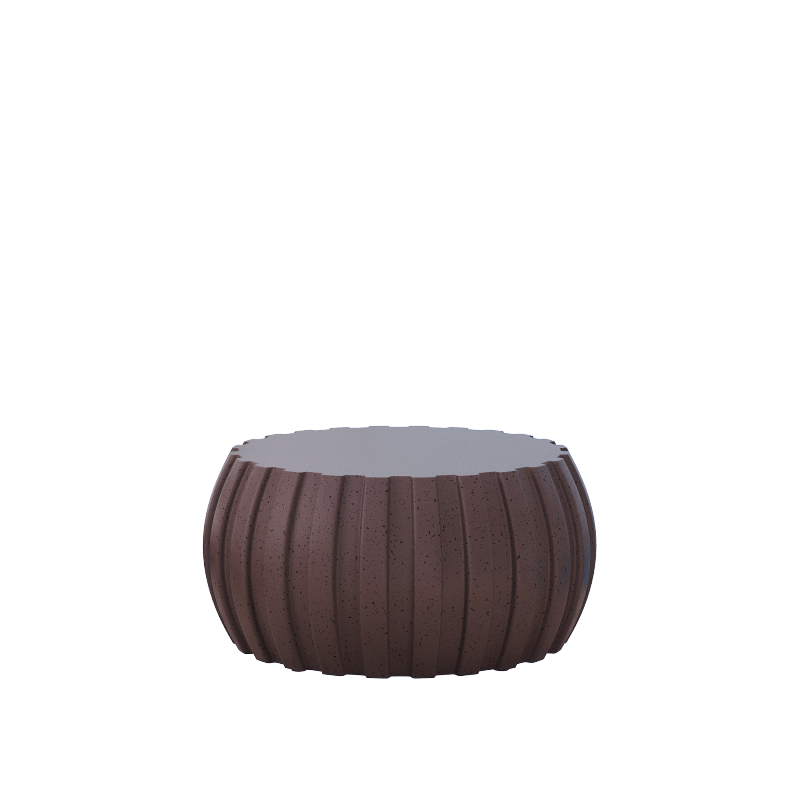35.43' Modern Waterproof Coffee Table Durable MgO Cement Design Indoor and Outdoor Compatible Brown