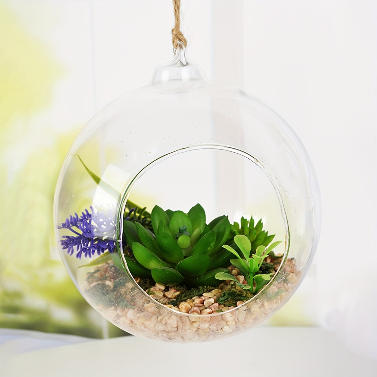 TEMU 1pc Country Style Transparent Plastic Hanging Flower Pot - Multifunctional Indoor And Outdoor Wall Hanging Decorative Flower Pot, Suitable For