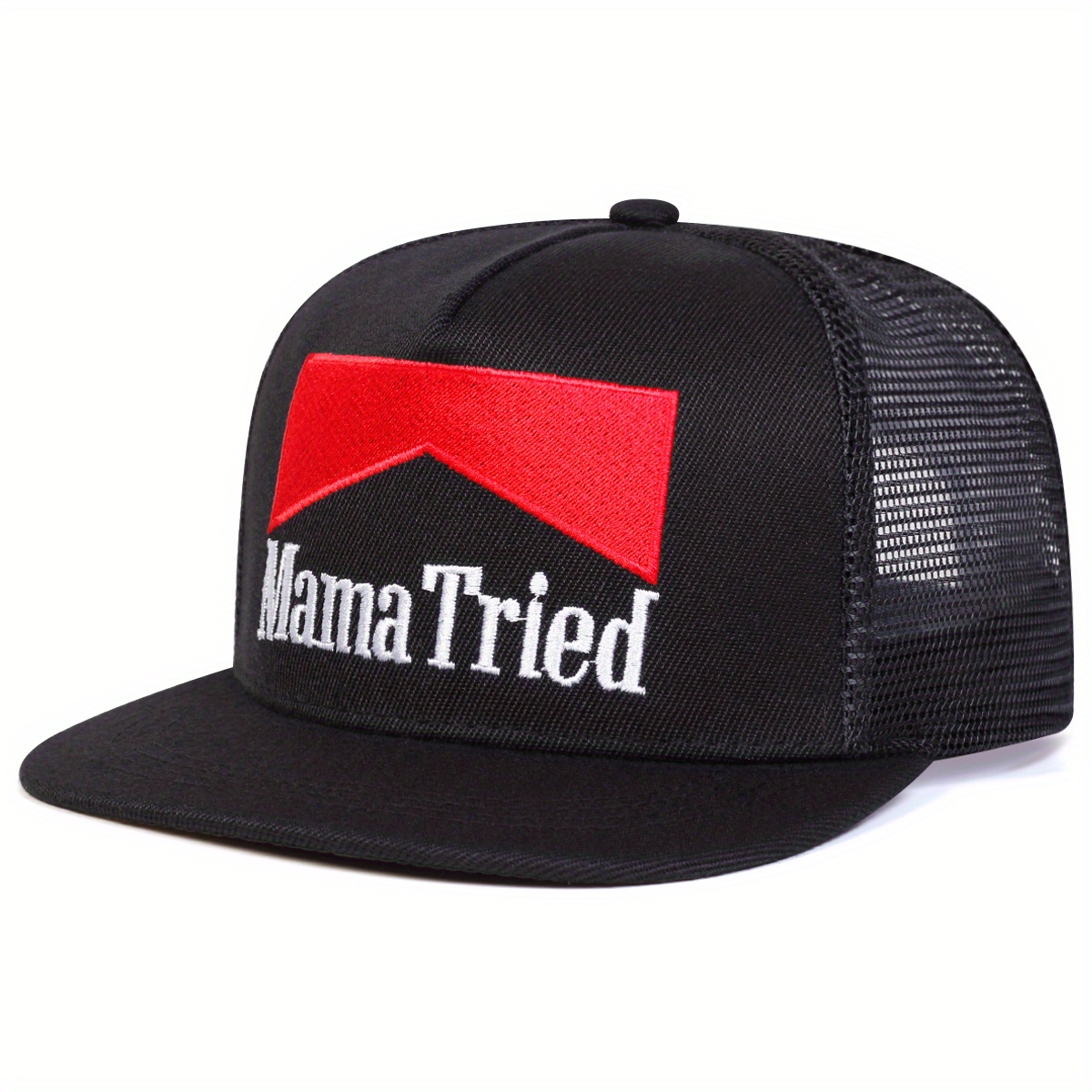 TEMU 1pc Men's Baseball Cap - Adjustable Mesh Trucker Hat With Logo, Lightweight & Breathable For Outdoor Activities, Travel, And Casual Wear, Travel
