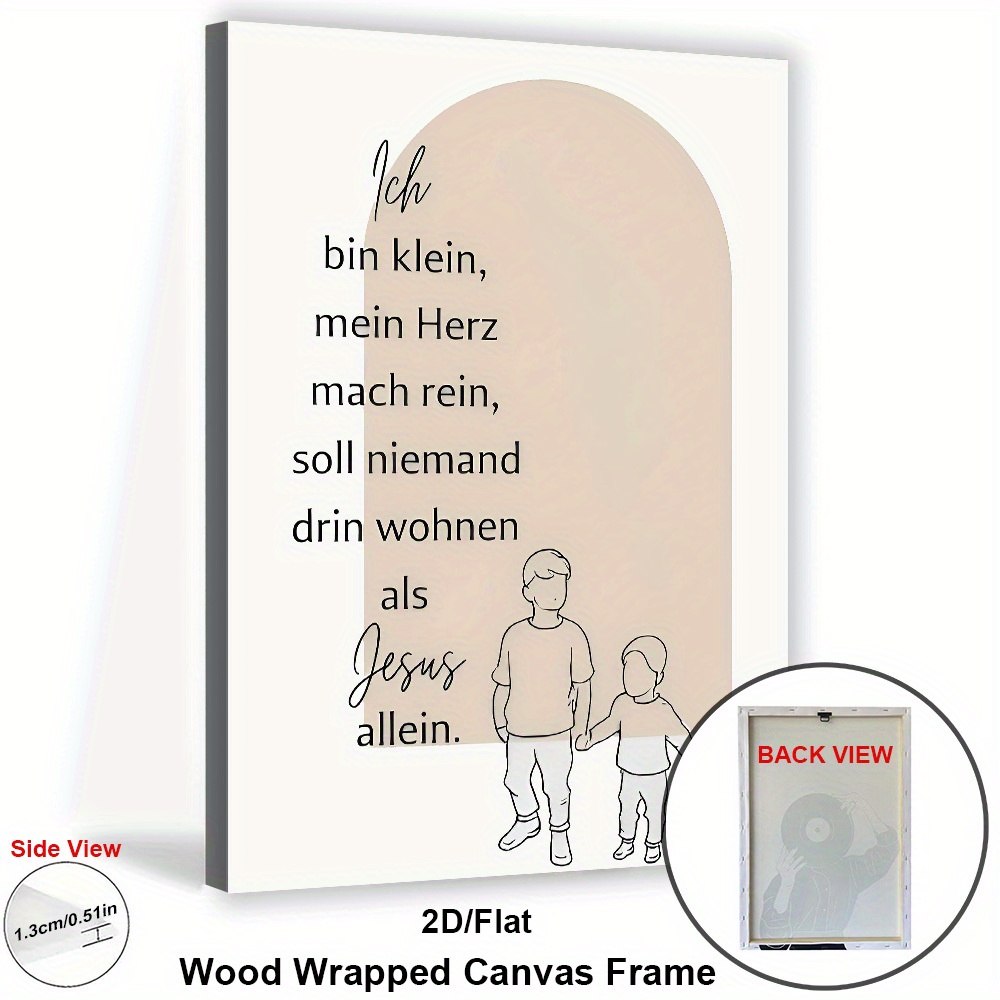 E-shop 1 Stück gerahmte christliche Bibelvers-Wandkunst - Modernes Gebetsposter mit umlaufendem Leinwandrahmen, minimalistische Schrift geeignet für