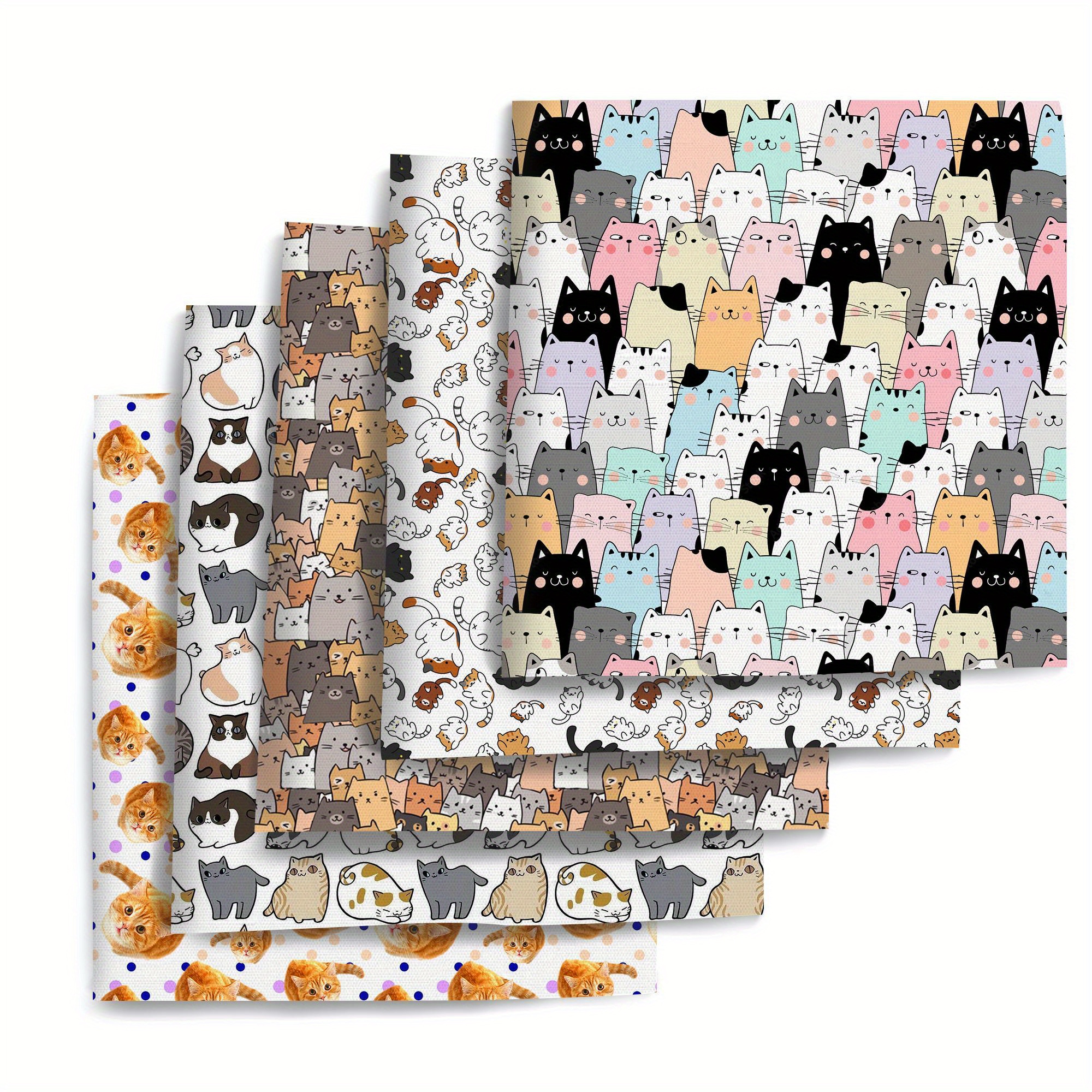 5pcs set 7 87 x 7 87 inches 20 x 20 cm dog puppy cat animals precut quilting   fabric bundle polyester quilting squares for   crafts projects wallet making