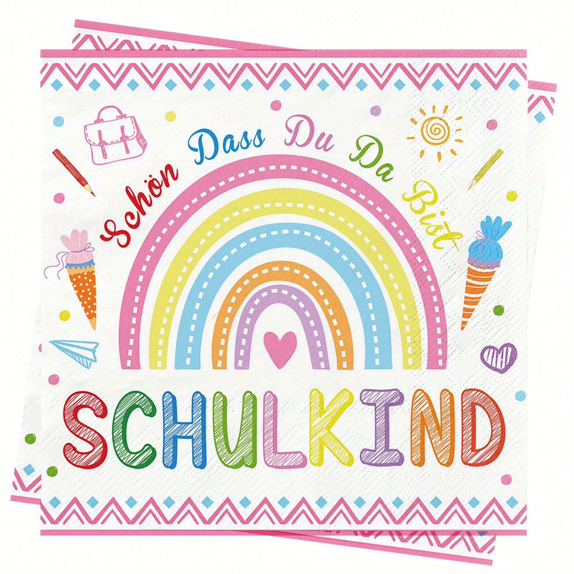 Image of Back To School Napkins School Decoration Napkins School School Table Decoration With Candy Cone Back To School Table Decoration Napkins With Saying 33x33cm