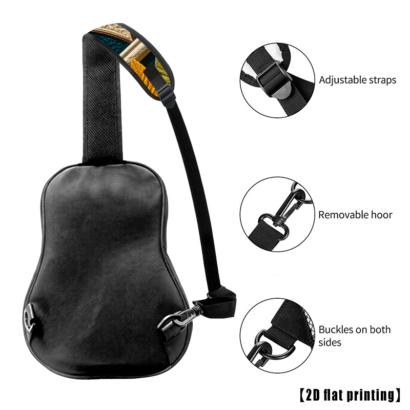 Quilted Peace Van, Bolso bandolera, Mochila de senderismo, Bolso de pecho, Correa de hombro ajustable, Gran capacidad, Adecuado para ciclismo y senderismo al aire libre para hombres y mujeres
