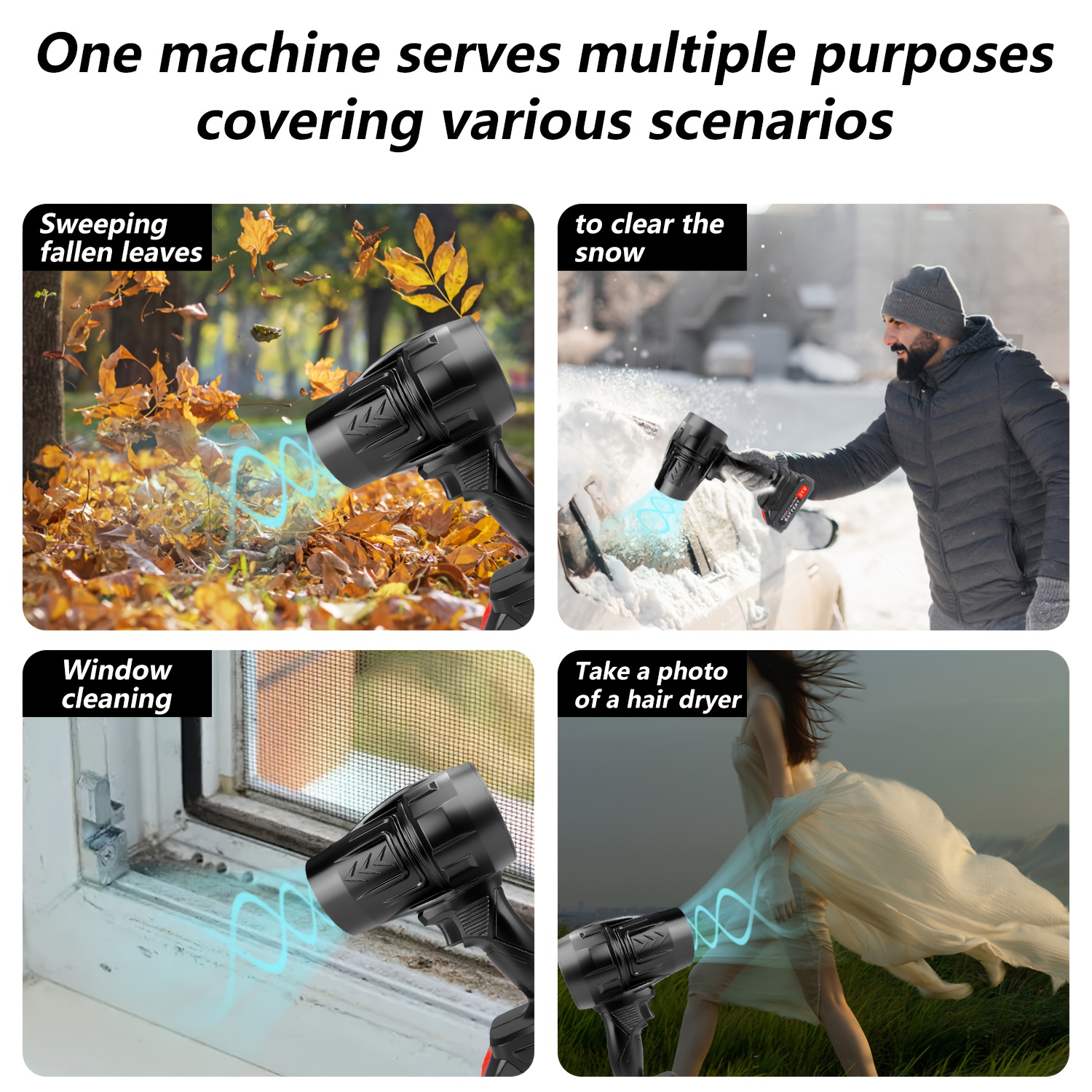 high power cordless blower industrial powerful fan with large capacity lithium battery speed switch used for streets cars leaf blowing Product details 0