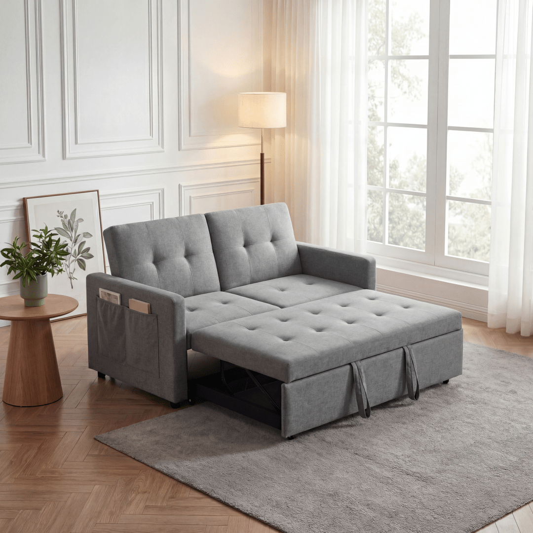 TEMU Sofa Bed Sleeper Pull Out Convertible, 2-seater 3-in-1 Sofa Couch Chair Bed With Adjustable Backrest For Adults Living Room, Apartment, Bedroom