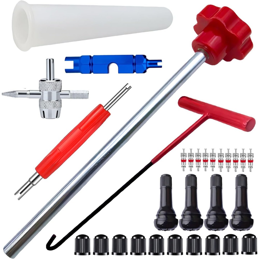 Image of Valve Core Installation Kit 30pcs Tire Repair Tool Set With Valve Core Removal Wrench For Car Motorcycle Bicycle