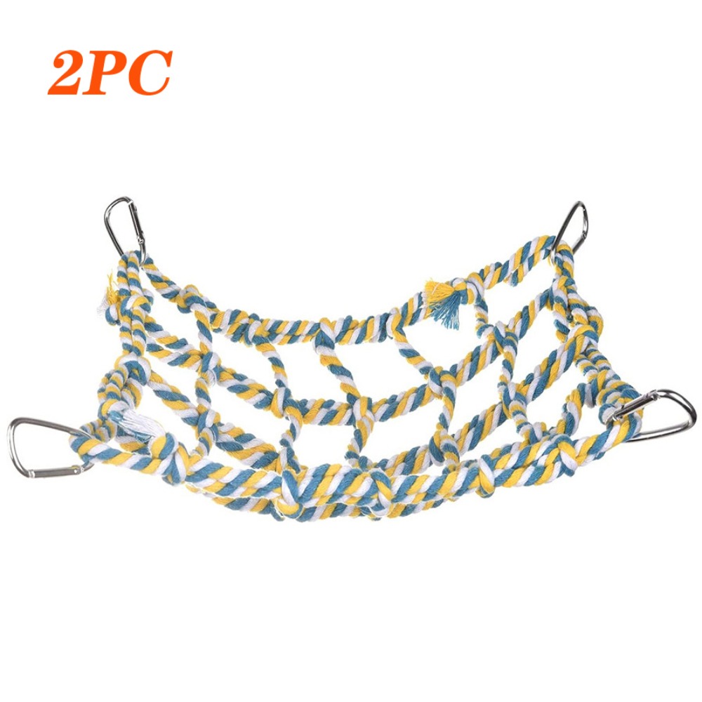2-Pack Colorful Rope Bird Climbing Net Hammock