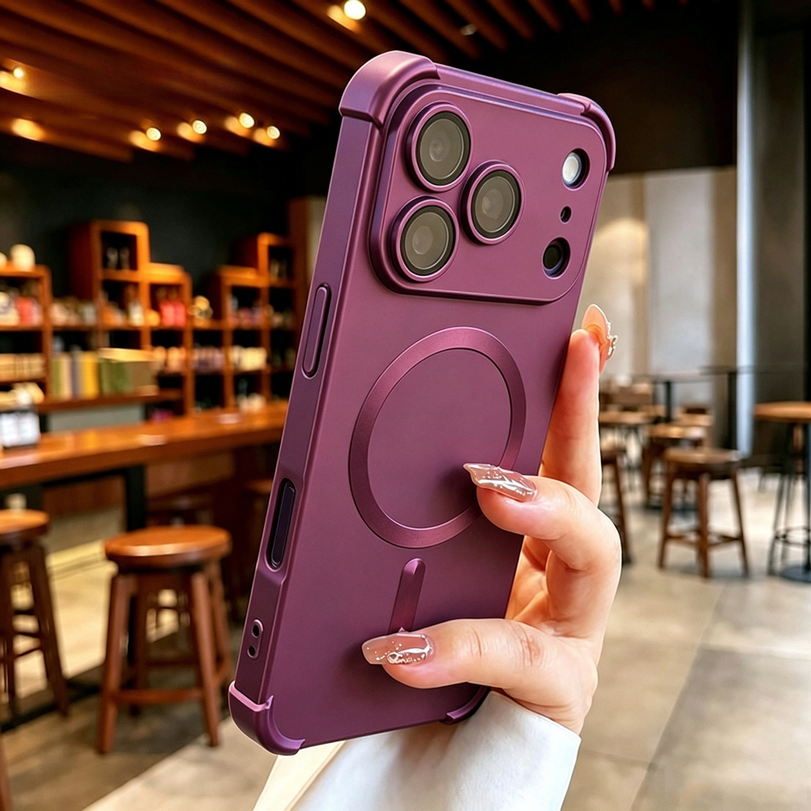 TEMU Phone Case: Luxury Buffer Impact Matte Magnetic Wireless Charging Phone Case Compatible With Iphone 18 Pro/18 Pro Max/17 Pro Women With Lens