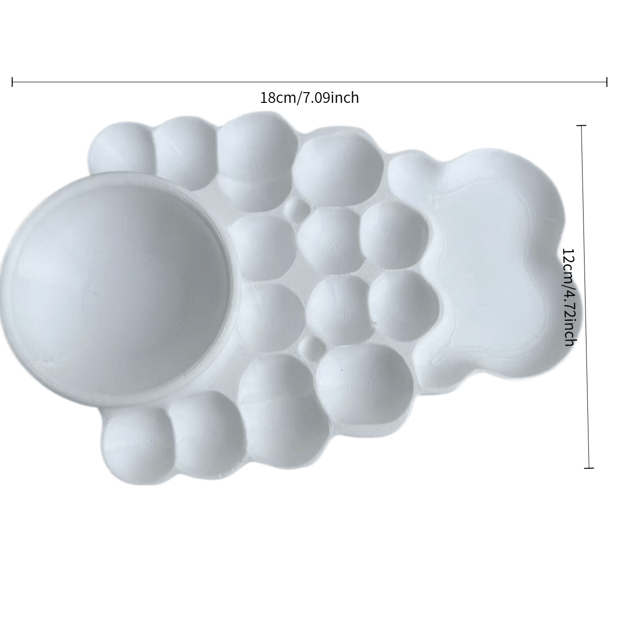 TEMU Large Bubble 3d Printed Plastic Palette - Handmade Suitable For Artists, Hobbyists & Use, Multi-hole Color With Bubble Wells, Tray Gift For