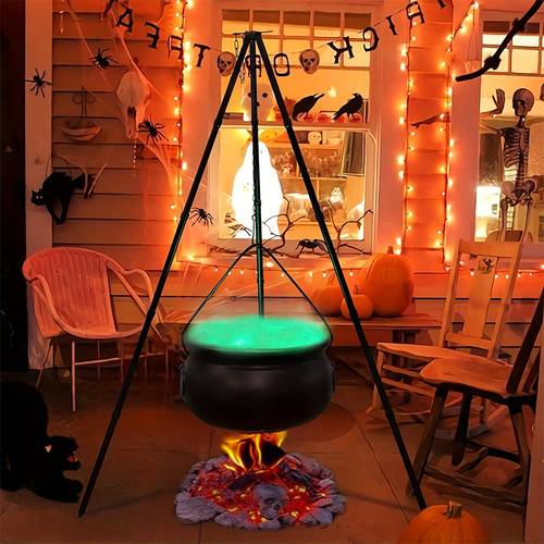 tripod large witchs cauldron heavy duty plastic outdoor decorative cauldron suitable for bonfires and spellcasting for thanksgiving floor mount for halloween