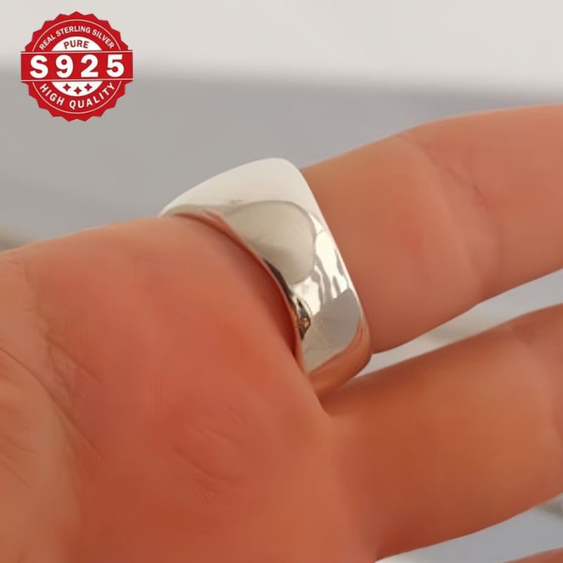 elegant vintage 925 sterling silver   ring simple geometric statement band 925 silver plated for   parties weddings valentines day gift   compatible details 4