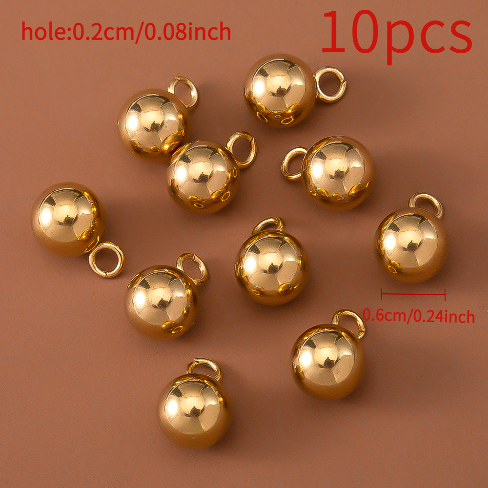 Image of 10/20pcs Fashion Stainless Steel Solid Orb Pendant For Necklace Bracelet Earrings Jewelry Homemade Additions Jewelry Making Kits