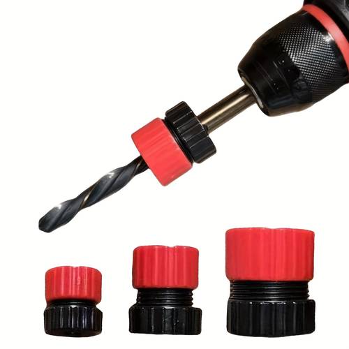 imagem do item 3pçs colar de parada ajustável para broca e suporte de parada de - colares de broca antiderrapantes adequados para brocas de 3-13mm, batentes de plástico para furadeira para marcenaria, projetos de artesanato, bricolagem, para , perfuração de
