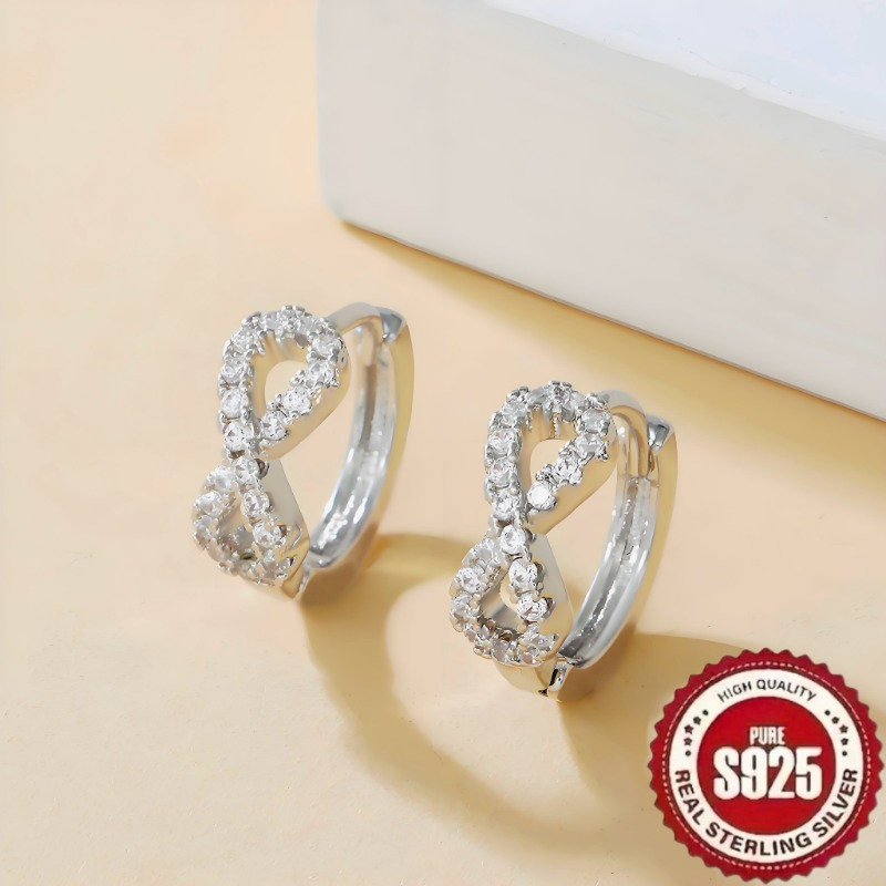 

1 Pair Of S925 Sterling , Retro, Trend, Light Luxury, Elegant, Sweet, , , Inlaid With Synthetic Zirconia, , Hollow , Of Luxury, , Temperament, , Girly Heart,