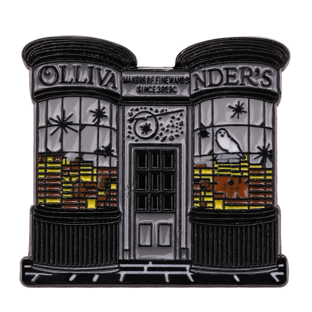 Image of 1pc Brooch Creative Harry Potter Ollivanders Enamel Pin Metal Badge Jewelry Clothing Backpack Accessories Gift For