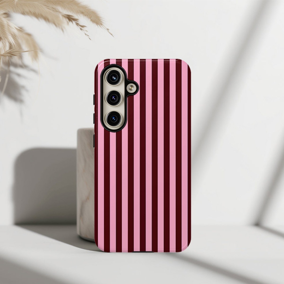 TEMU Phone Case: Popular And Trendy Pink And Red Striped Fashion Pattern -one Film Case, Dual Layered Case For Superior Protection, 2026 New Arrival,