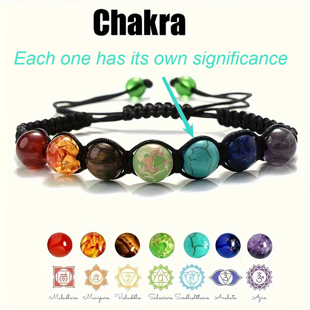 Handwoven Chakra Bead Bracelet Set, 3pcs or 8pcs