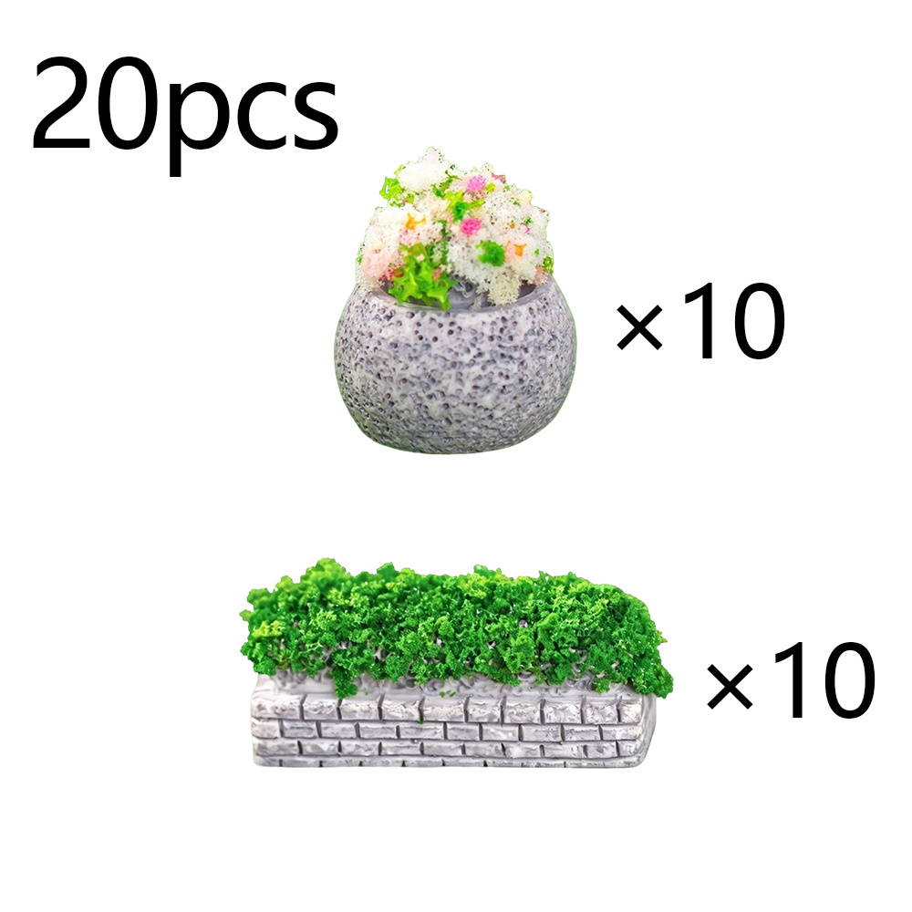 TEMU Set da 20 pezzi di statue in miniatura da giardino adatte per esterni - 10 modellini in resina di piante in vaso decorazioni da parete con