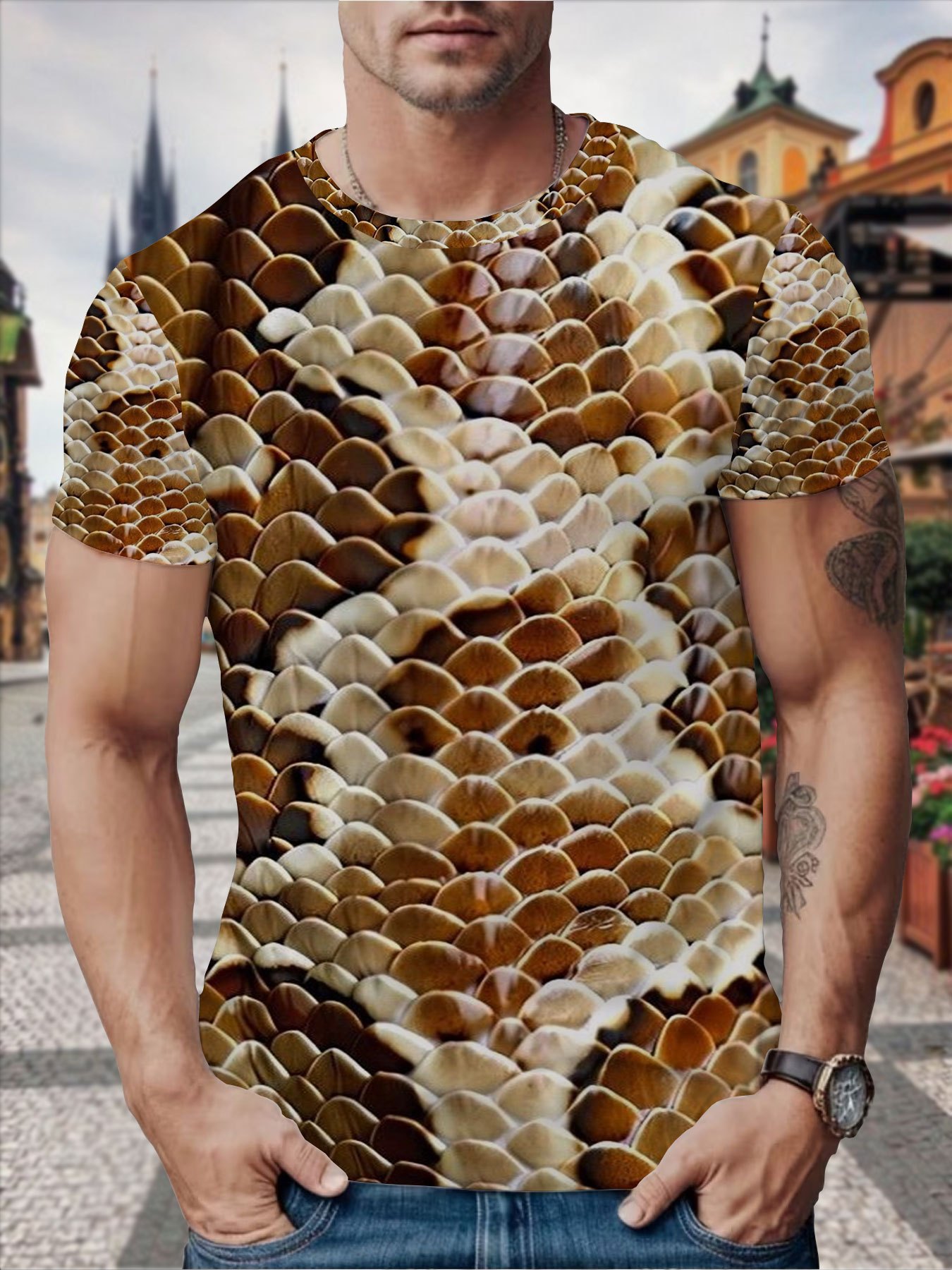 snake skin shirt sold on Temu United States