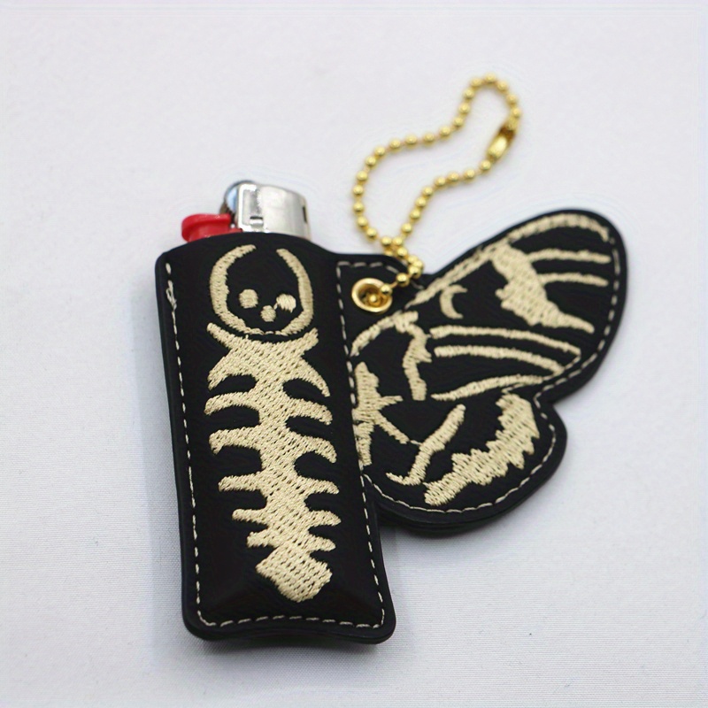 

A Lighter Case Pu, For J3 And Featuring A Keychain, Gothic Style Lighter Cover.