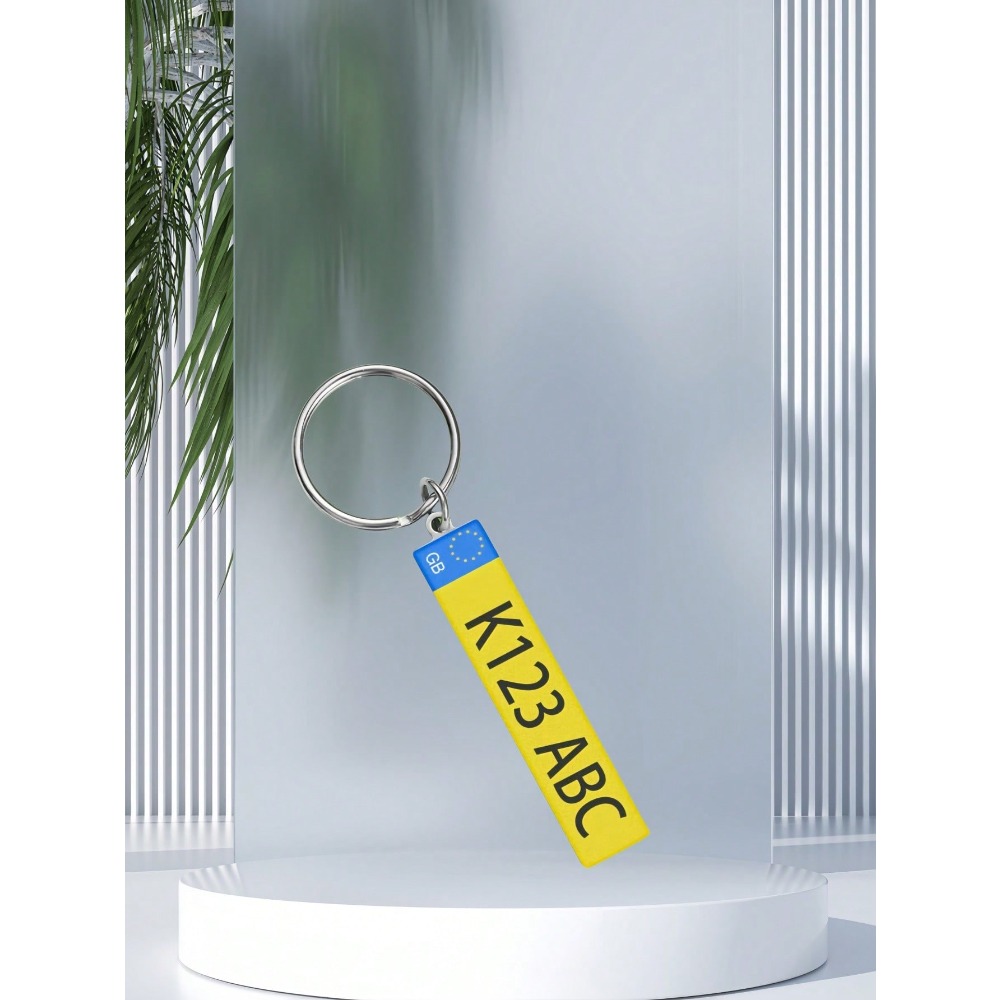 TEMU 1pc Custom Car License Plate Keychain, Custom Name Keychain, Self- License Plate Keychain, Custom Acrylic License Plate Keychain, Personalized