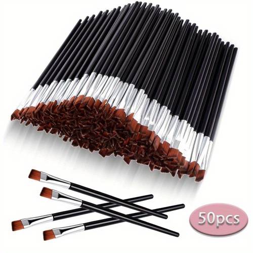 50pcs disposable brow brush bulk brow dye brush eye makeup brush eyeliner brush coloring ladies cosmetics makeup tools beauty supplies black