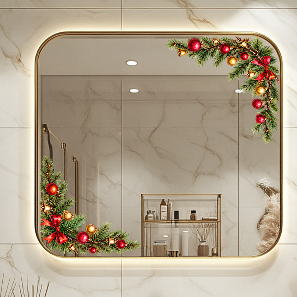 TEMU 1 adesivo di di pino natalizio, adesivo rimovibile autoadesivo di di natalizio con , adesivo decorativo natalizio per finestre e casa per creare