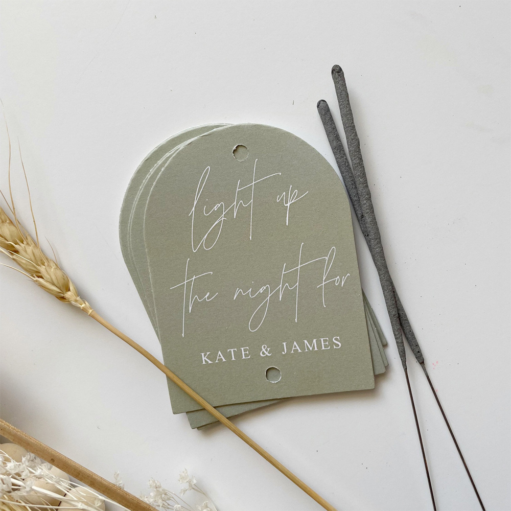 TEMU Lot de 48 étiquettes personnalisées d' pour feux d'artifice de mariage, style bohème, décorations d'étiquettes de mariage, étiquettes de feux