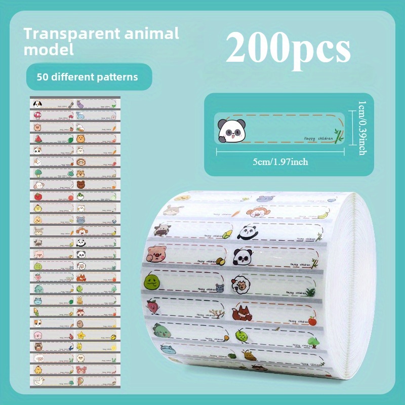 Image of 50/100/200pcs Transparent Customized Name Stickers Waterproof Personalized Office Supplies Labels Student School Stationery Album Stickers