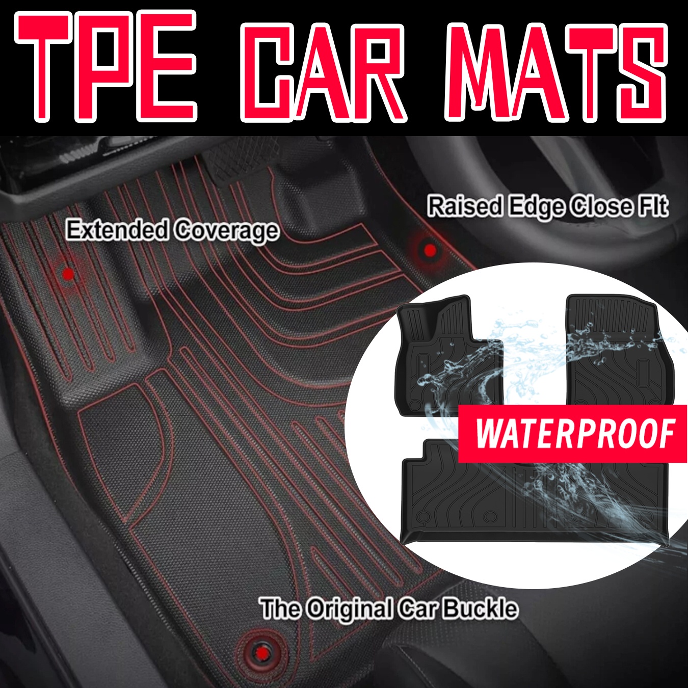 TEMU Complete 3d Tpe Car Floor Mats For G6 2023-2025 Left-hand Drive, Durable Non-slip Tpe Material For Full Coverage Protection Of Front And Rear